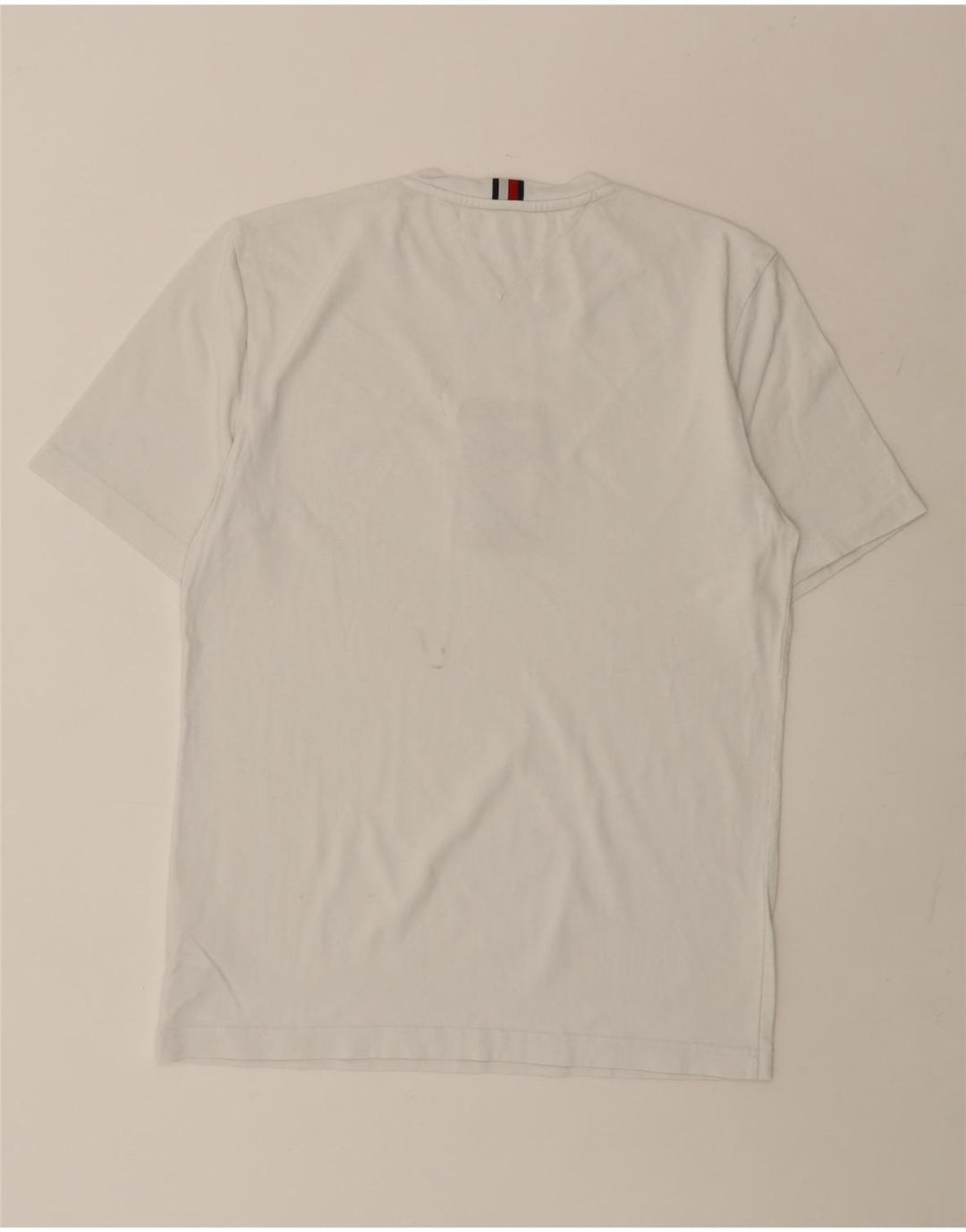 TOMMY HILFIGER Mens Graphic T-Shirt Top Medium White Cotton