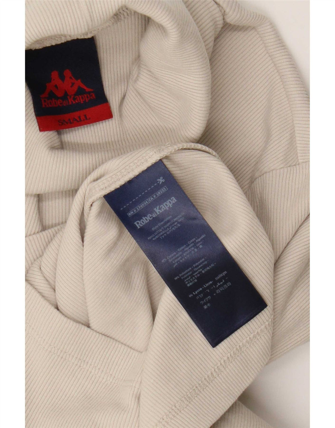 Kappa Womens Top Long Sleeve UK 10 Small Beige Cotton