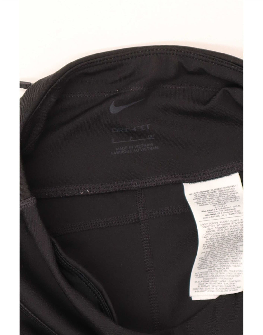 Nike Womens Dri Fit Leggings UK 8 Small Black Colourblock Polyester