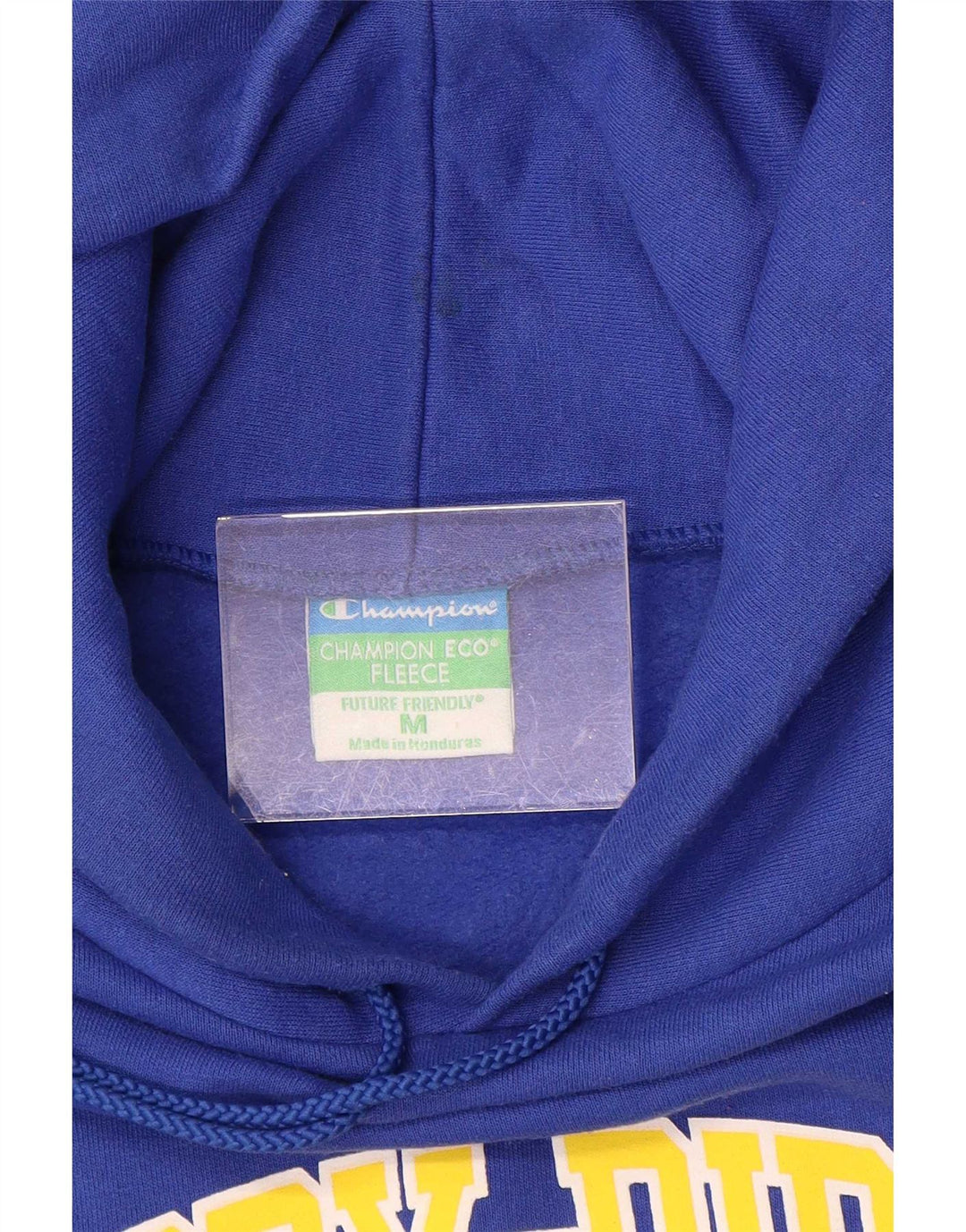 Champion Mens Graphic Hoodie Jumper Medium Blue Cotton