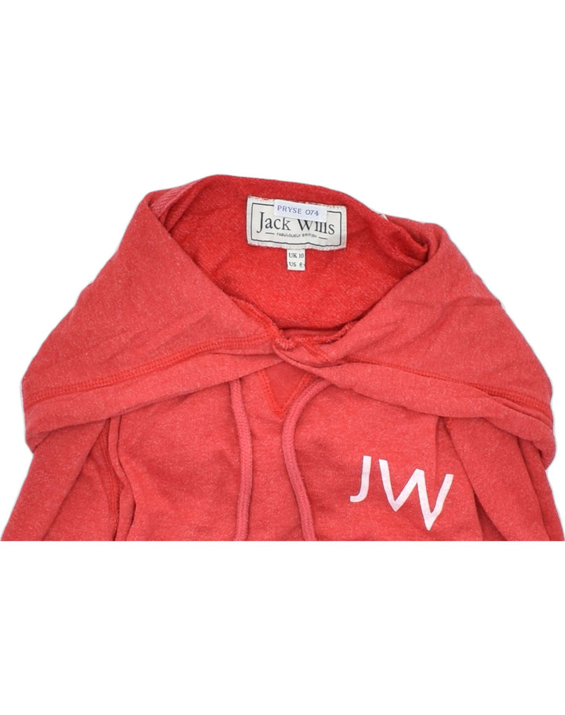 JACK WILLS Womens Hooded Jumper Dress UK 10 Small Red Cotton | Vintage | Thrift | Second-Hand | Used Clothing | Messina Hembry 