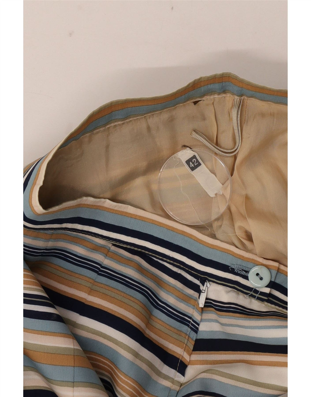 Vintage Womens Pleated Skirt IT 42 Medium W26 Multicoloured Striped