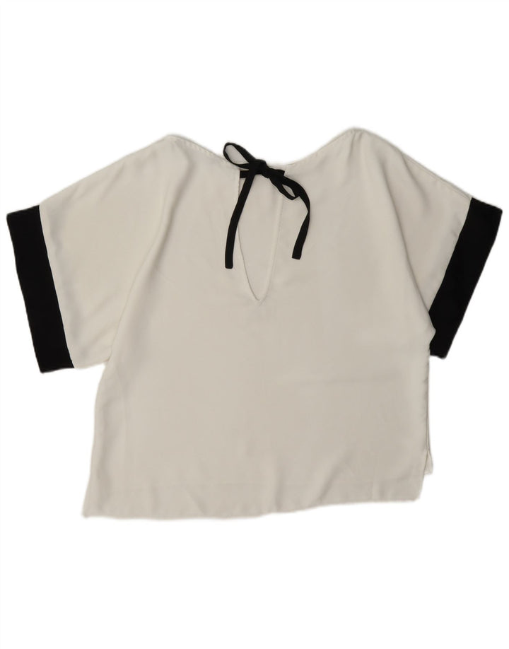 Zara Womens Oversized Blouse Top UK 6 XS White Colourblock