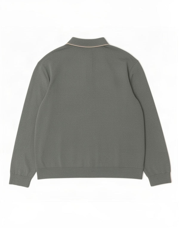 Marks & Spencer Mens Polo Neck Jumper Sweater 2XL Green Cotton