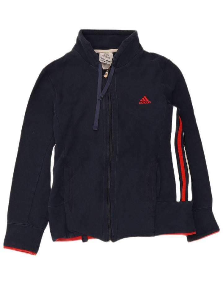 Adidas Boys Regular Fit Tracksuit Top Jacket 9-10 Years Small Navy Blue