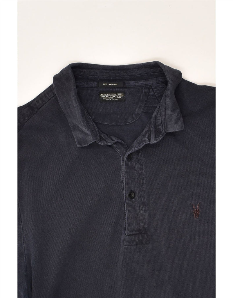 ALL SAINTS Mens Polo Shirt Medium Navy Blue Cotton | Vintage All Saints | Thrift | Second-Hand All Saints | Used Clothing | Messina Hembry 