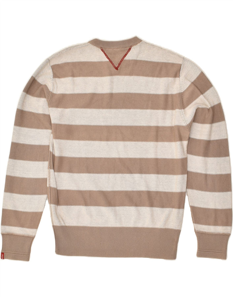 LEVI'S Mens Crew Neck Jumper Sweater Medium Brown Striped Cotton | Vintage Levi's | Thrift | Second-Hand Levi's | Used Clothing | Messina Hembry 