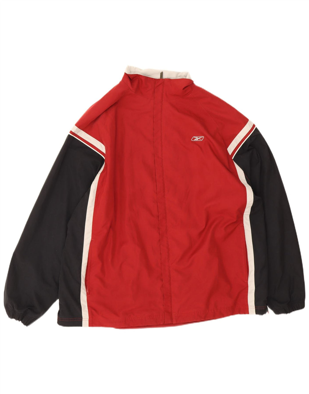 Reebok Mens Tracksuit Top Jacket XL Red Colourblock Polyester