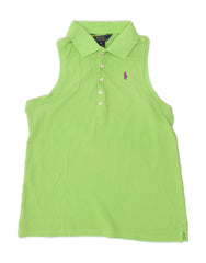 POLO RALPH LAUREN Girls Sleeveless Polo Shirt 15-16 Years XL Green