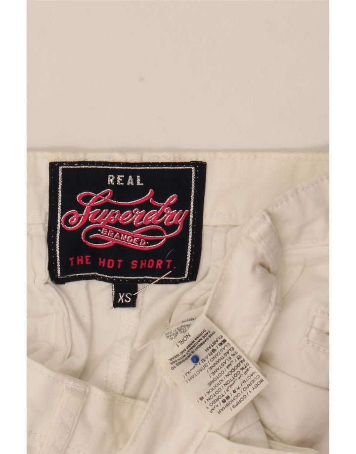Superdry Womens Hot Pants XS W27 White Cotton