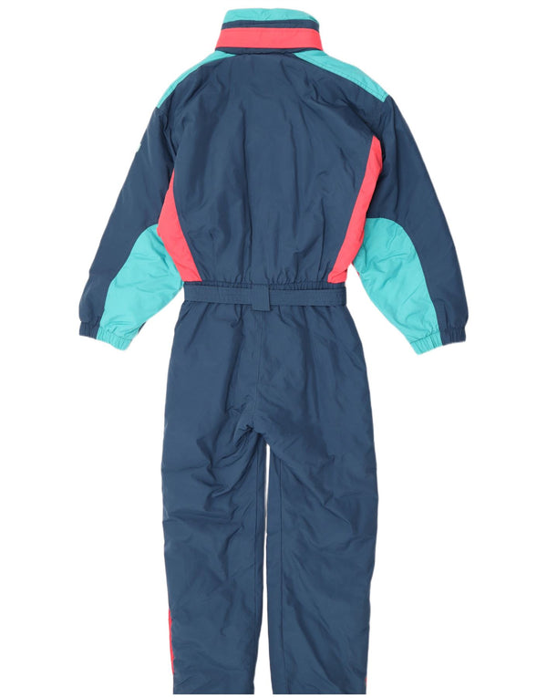 Brugi Womens Loose Fit Hooded Ski Jumpsuit IT 42 Medium Blue Colourblock