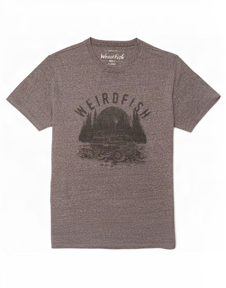Weird Fish Mens Graphic T-Shirt Top XL Grey Flecked Polyester