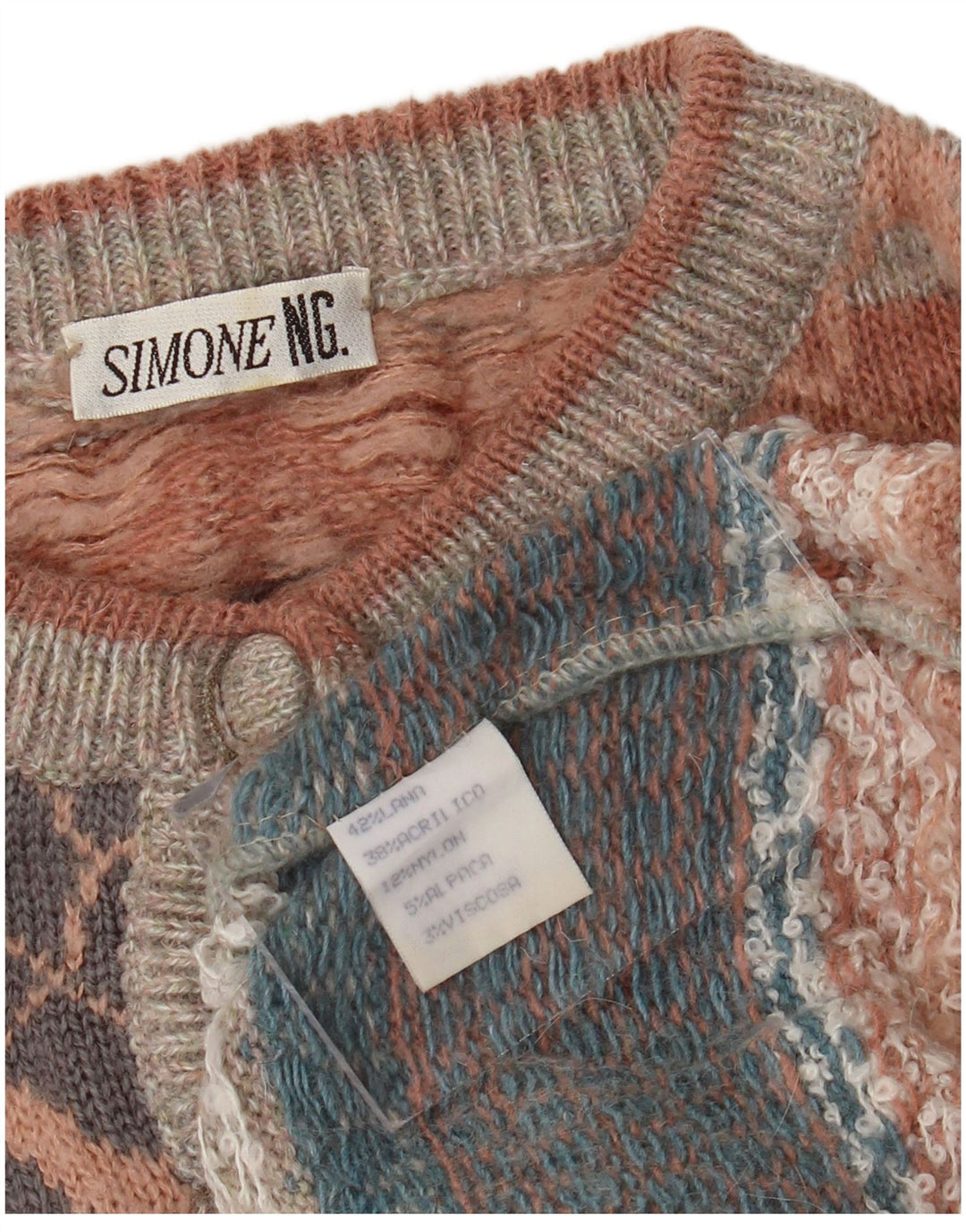 SIMONE Womens Cardigan Sweater UK 16 Large Multicoloured Floral Wool
