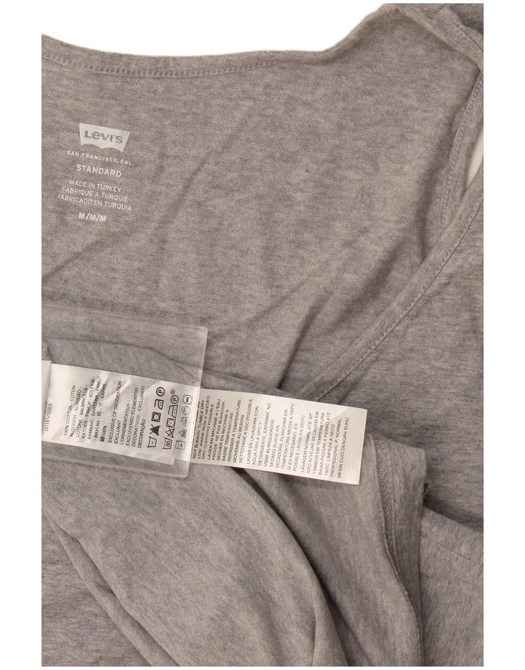 Levi's Mens Standard Vest Top Medium Grey Flecked Cotton