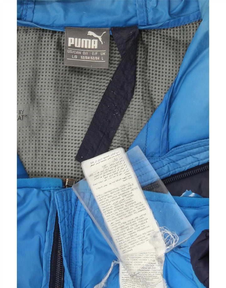 Puma Mens Hooded Padded Jacket UK 40 Large Navy Blue Nylon