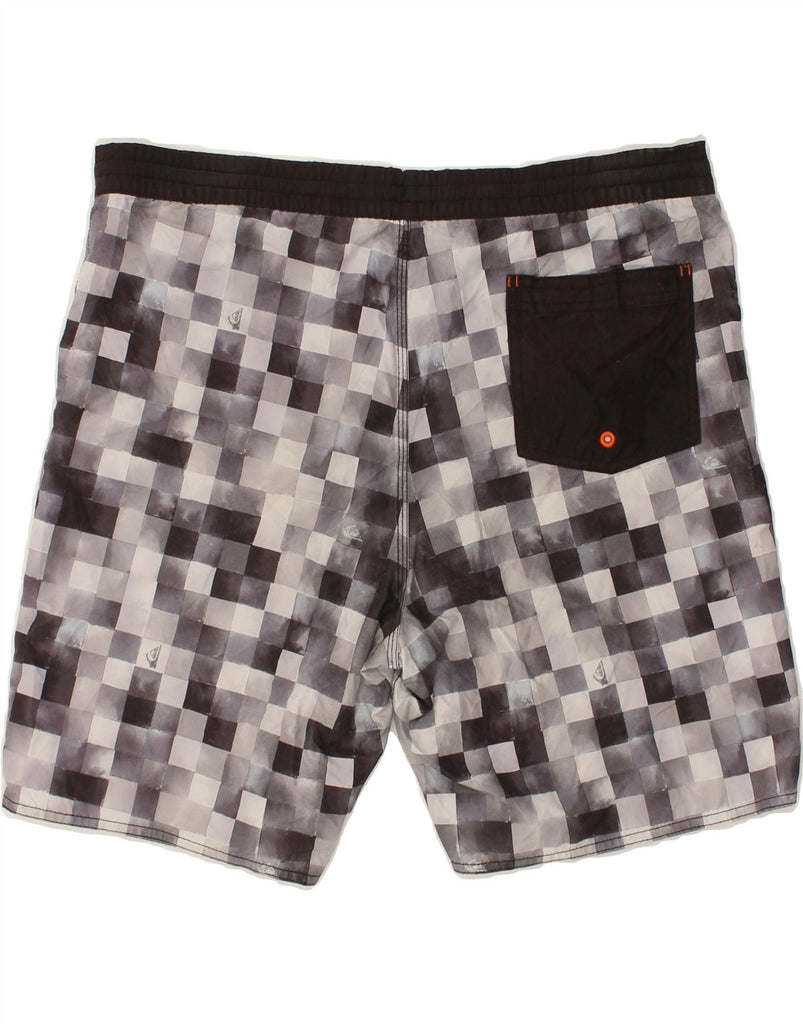 QUIKSILVER Mens Sport Shorts Large Grey Geometric Polyester | Vintage Quiksilver | Thrift | Second-Hand Quiksilver | Used Clothing | Messina Hembry 