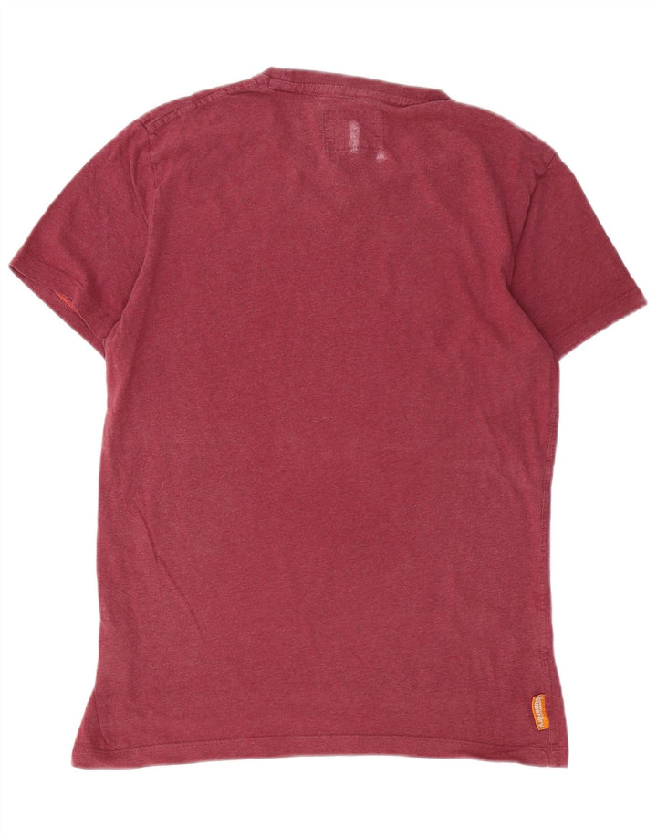 SUPERDRY Mens T-Shirt Top Medium Burgundy Cotton