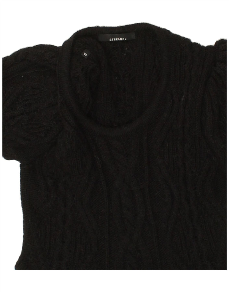 STEFANEL Womens Jumper Dress UK 6 XS Black Alpaca Wool Vintage Stefanel and Second-Hand Stefanel from Messina Hembry 