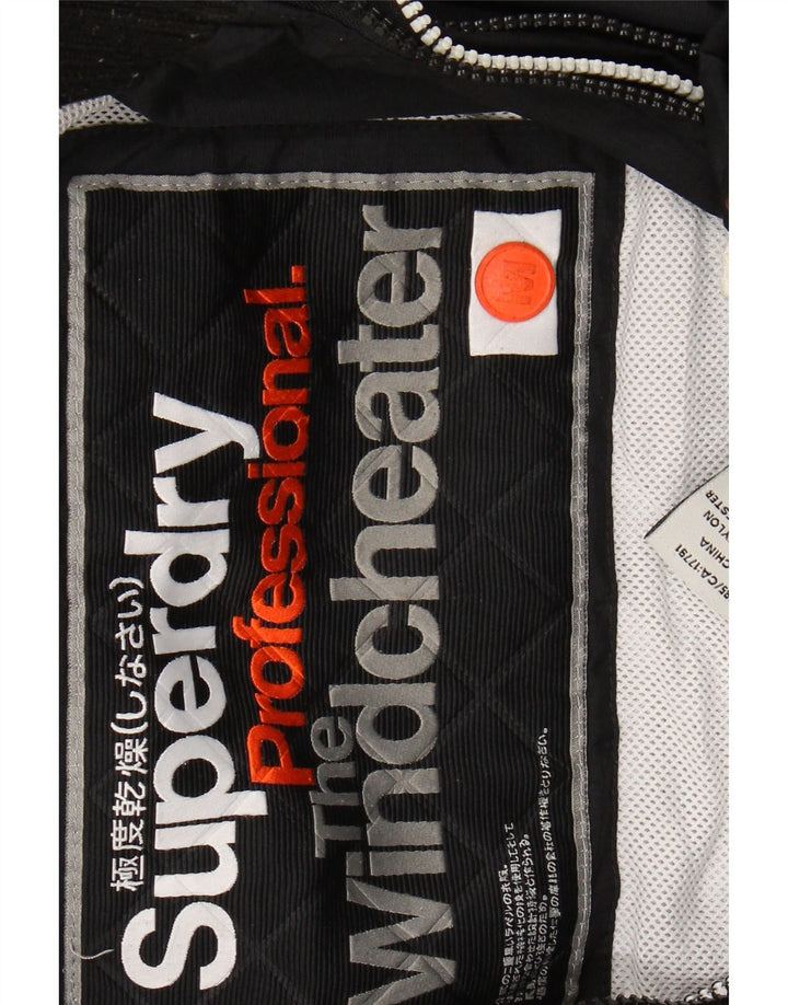SUPERDRY Womens The Windcheater Windbreaker Jacket UK 14 Medium Black