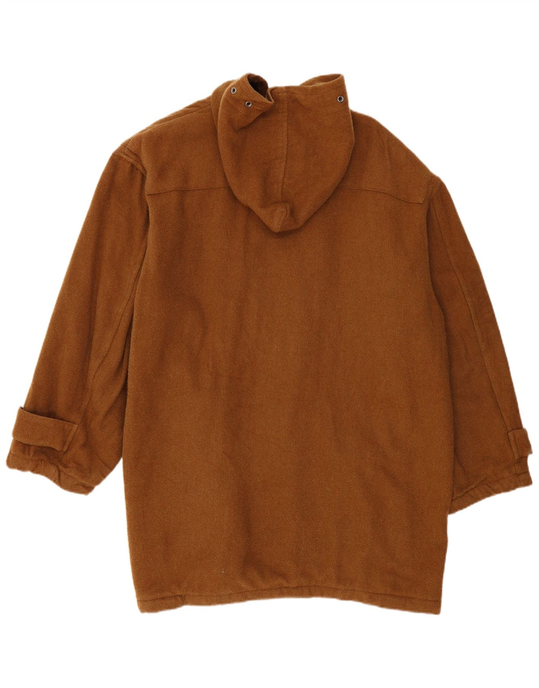 MEXX Mens Loose Fit Hooded Duffle Coat UK 36 Medium Brown Wool