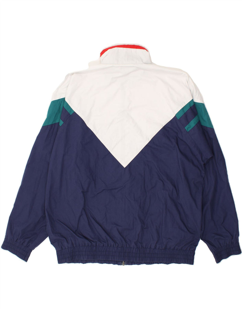 HUMMEL Mens Tracksuit Top Jacket XL Navy Blue Colourblock Polyester | Vintage Hummel | Thrift | Second-Hand Hummel | Used Clothing | Messina Hembry 