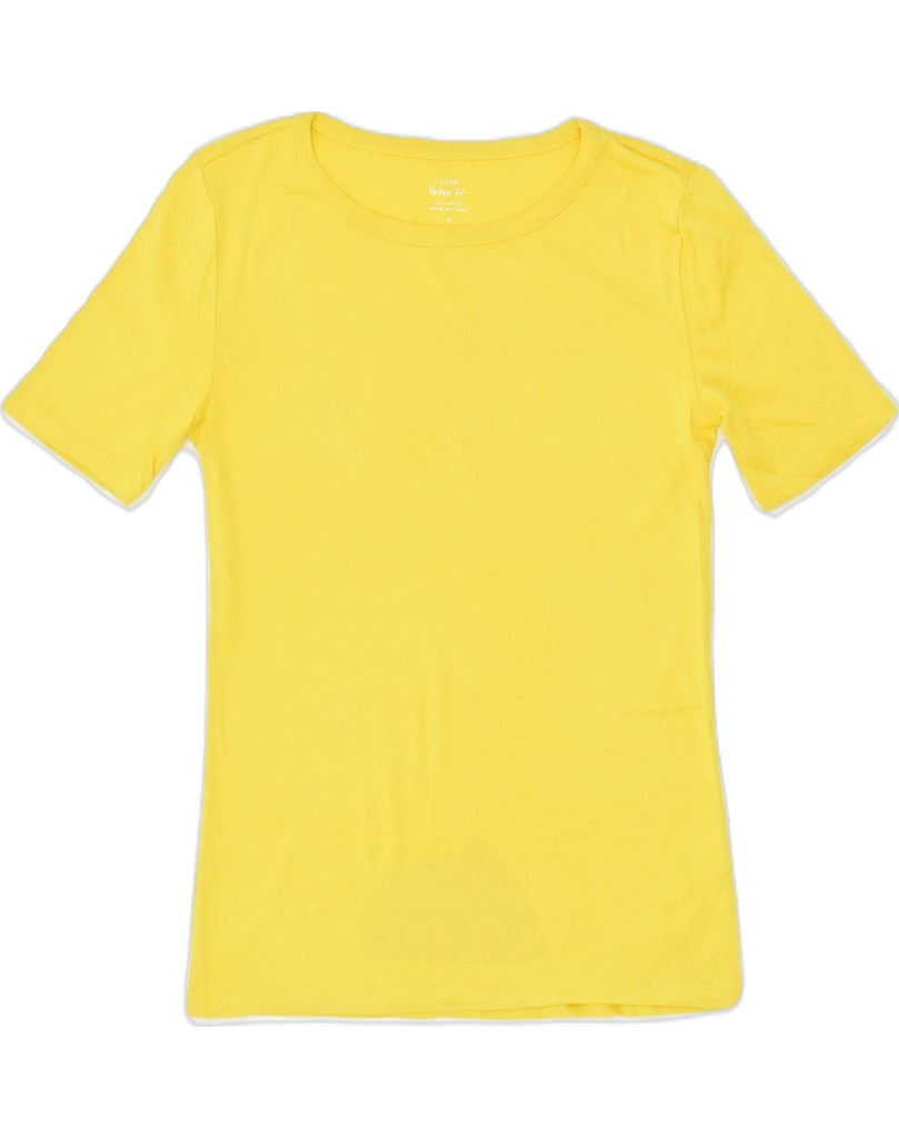 J. CREW Womens T-Shirt Top UK 8 Small Yellow Cotton | Vintage J. Crew | Thrift | Second-Hand J. Crew | Used Clothing | Messina Hembry 