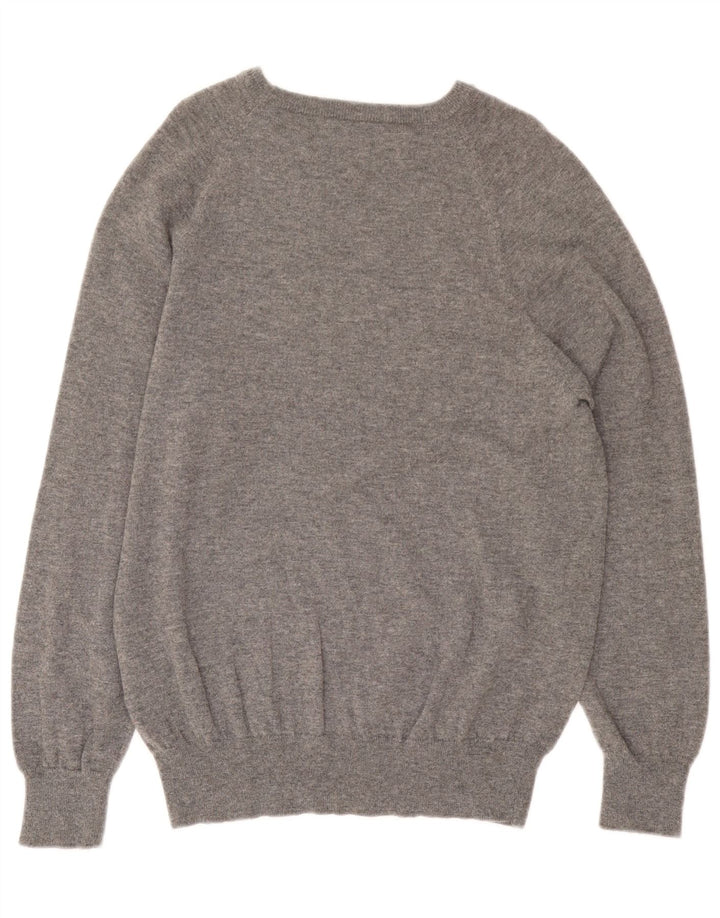 Kappa Mens Boat Neck Jumper Sweater Medium Grey Argyle/Diamond Wool