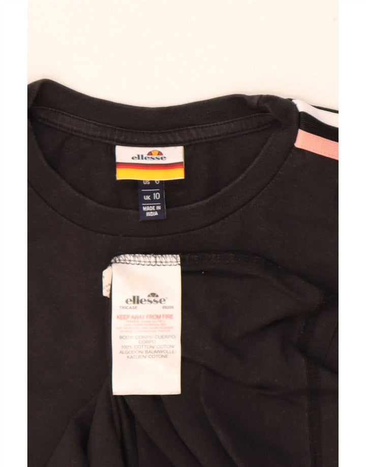 Ellesse Womens Oversized T-Shirt Top UK 10 Small Black Cotton