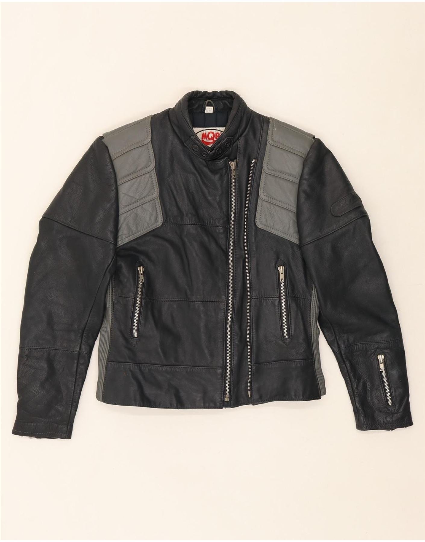 MQP Womens Motorcycle Leather Racer Jacket IT 44 Medium Black