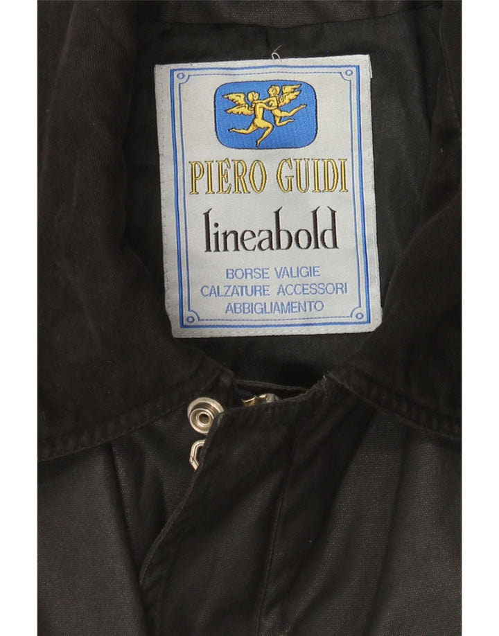 Piero Guidi Mens Waxed Cotton Jacket UK 40 Large Black