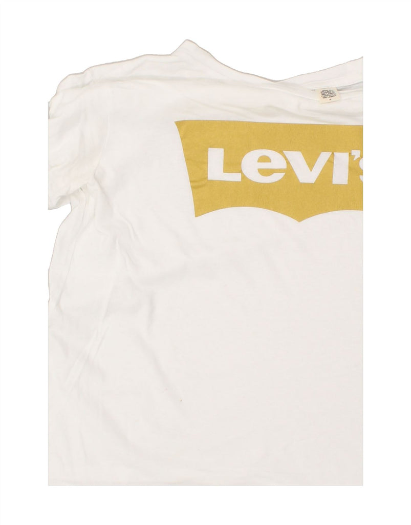 LEVI'S Womens Graphic T-Shirt Top UK 14 Medium White Cotton | Vintage Levi's | Thrift | Second-Hand Levi's | Used Clothing | Messina Hembry 