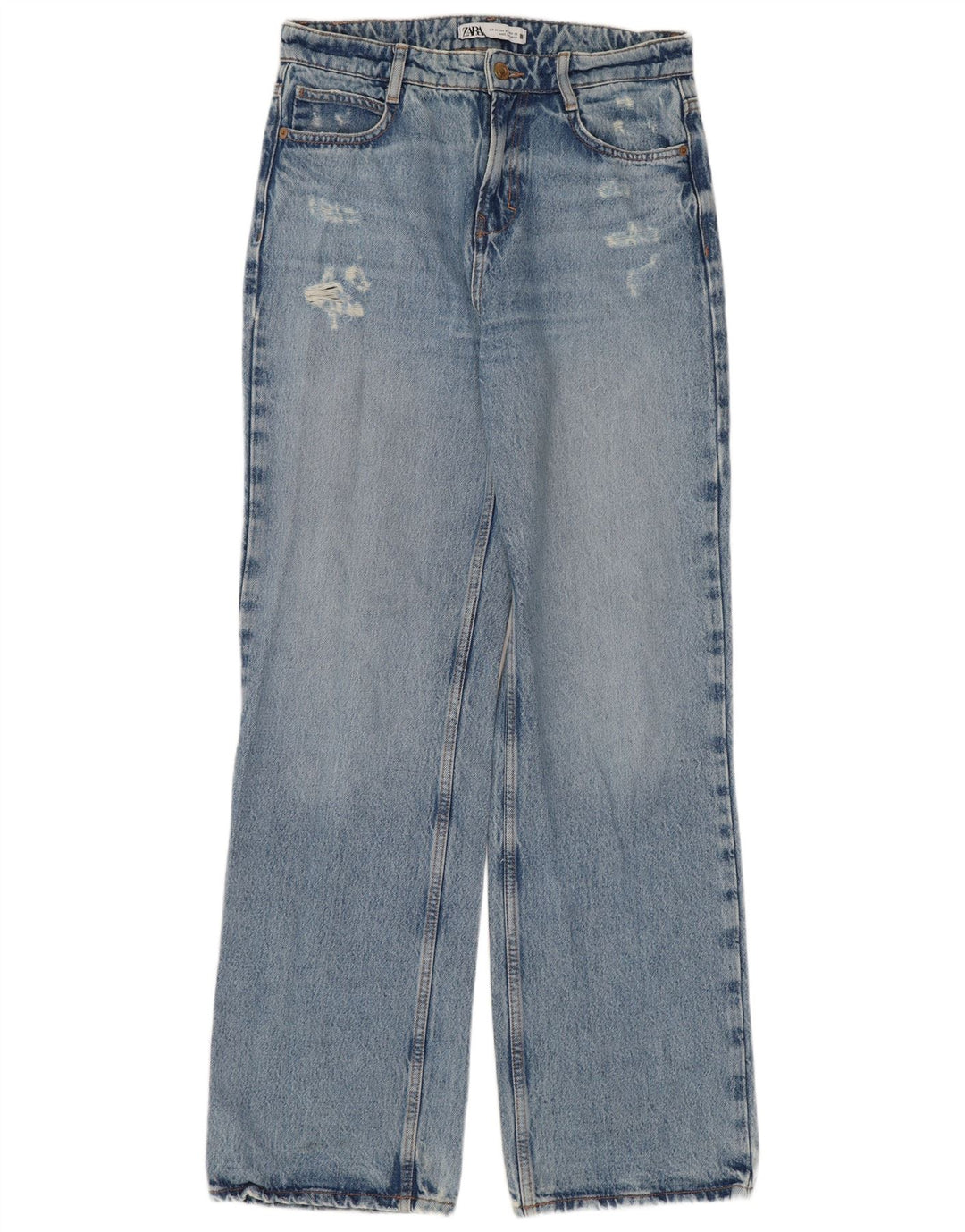 ZARA Womens Distressed Bootcut Jeans EU 36 XS W26 L32 Blue