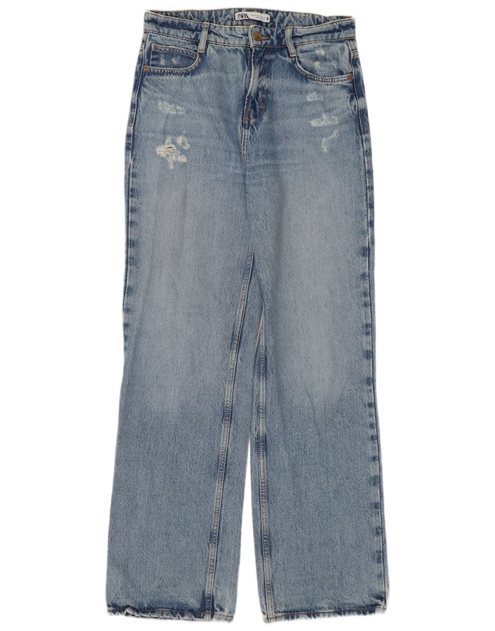 ZARA Womens Distressed Bootcut Jeans EU 36 XS W26 L32 Blue