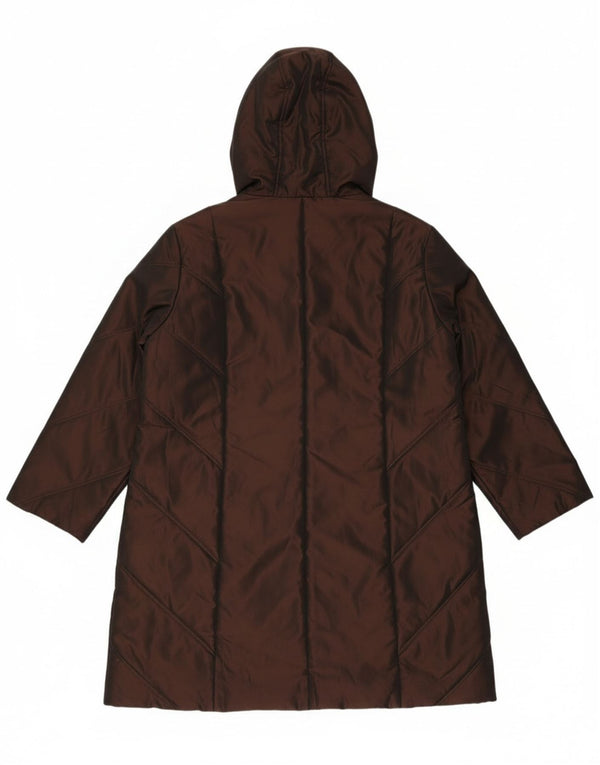Krizia Womens Hooded Windbreaker Coat UK 18 XL Brown