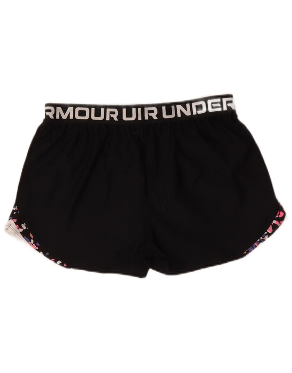 Under Armour Girls Heat Gear Graphic Sport Shorts 13-14 Years XL Black
