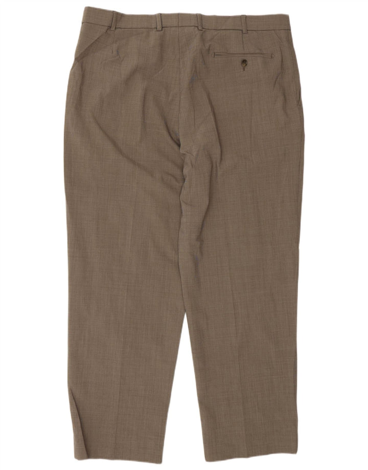 Marks & Spencer Mens Tailored Pegged Suit Trousers W38 L29 Grey Polyacrylic