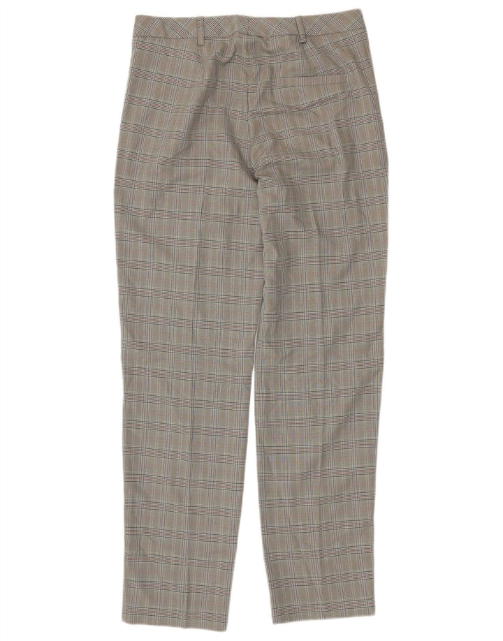 Marks & Spencer Womens Casual Trousers UK 10 Small W30 L30 Grey Houndstooth