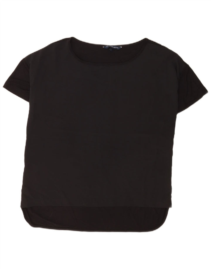 French Connection Womens Blouse Top UK 16 Large Black Viscose