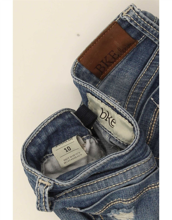 BKE Girls Distressed Flared Jeans 9-10 Years W24 L25 Blue