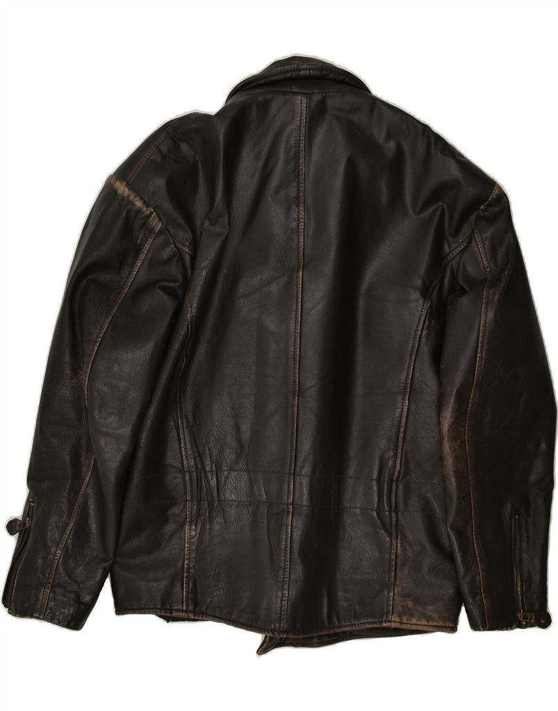 VINTAGE Mens Leather Jacket UK 38 Medium Brown Leather | Vintage Vintage | Thrift | Second-Hand Vintage | Used Clothing | Messina Hembry 