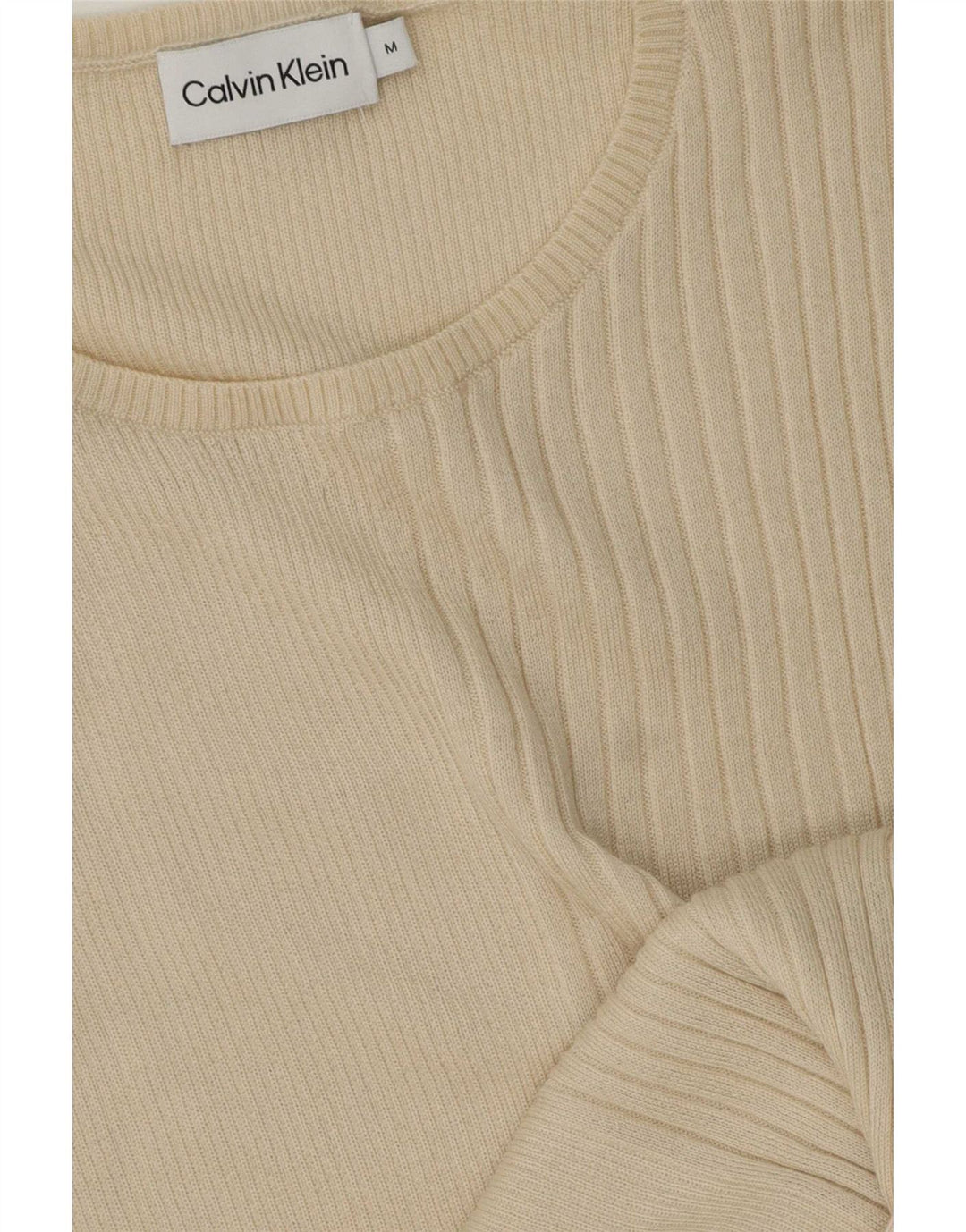 Calvin Klein Womens Longline Vest Tank Top UK 14 Medium Beige