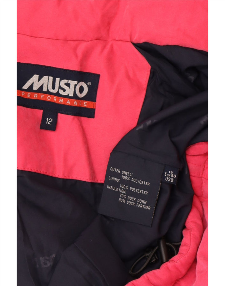 Musto Womens Hooded Padded Jacket UK 12 Medium Pink Polyester