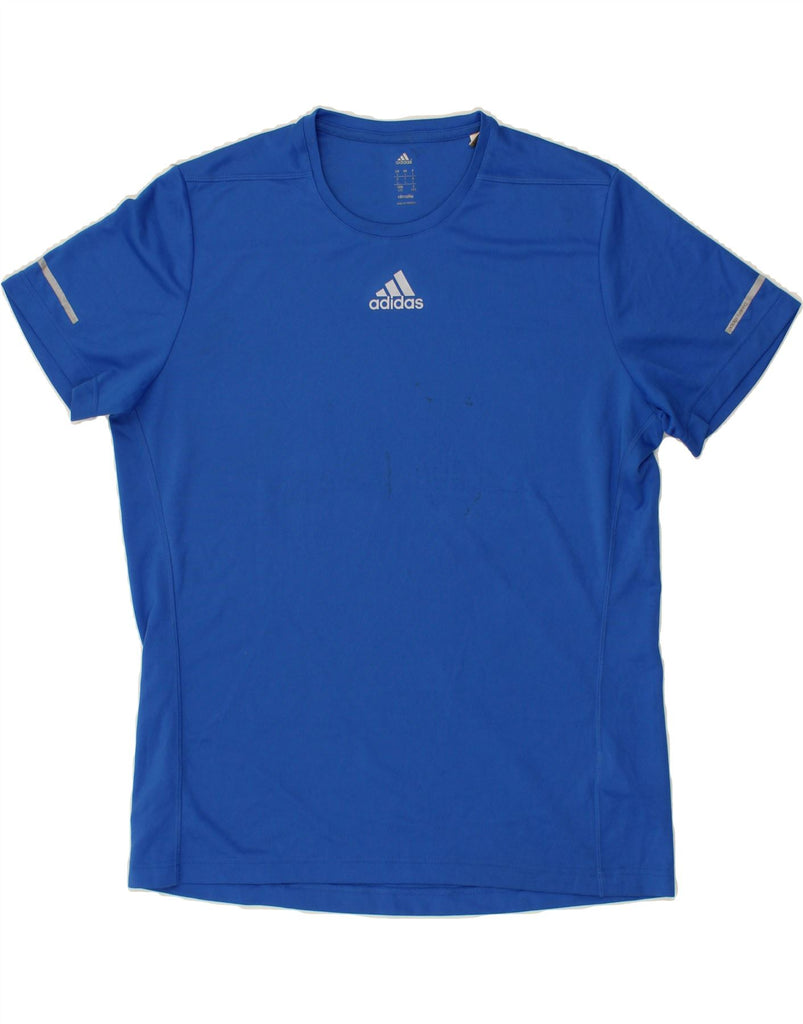 ADIDAS Mens Climalite T-Shirt Top Large Blue Polyester Vintage Adidas and Second-Hand Adidas from Messina Hembry 