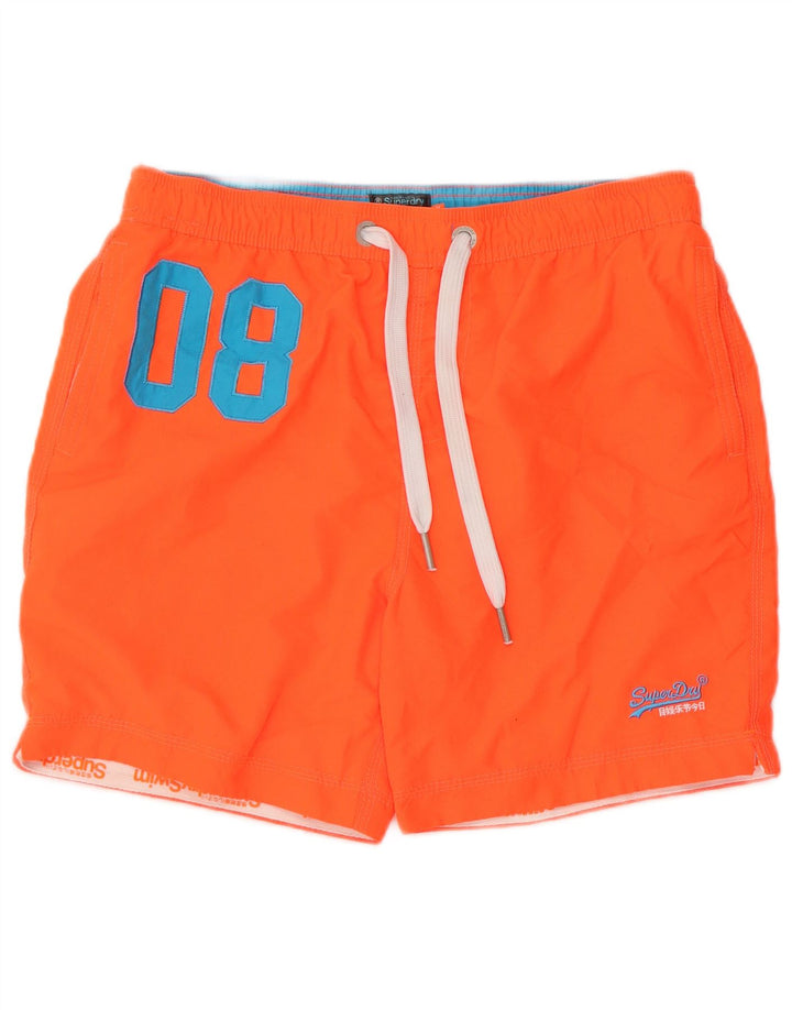 Superdry Mens Graphic Swimming Shorts XL  Orange Polyester