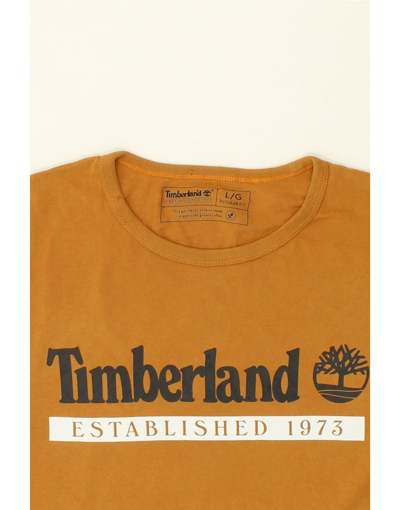 TIMBERLAND Mens Regular Fit Graphic T-Shirt Top Large Yellow Cotton | Vintage Timberland | Thrift | Second-Hand Timberland | Used Clothing | Messina Hembry 