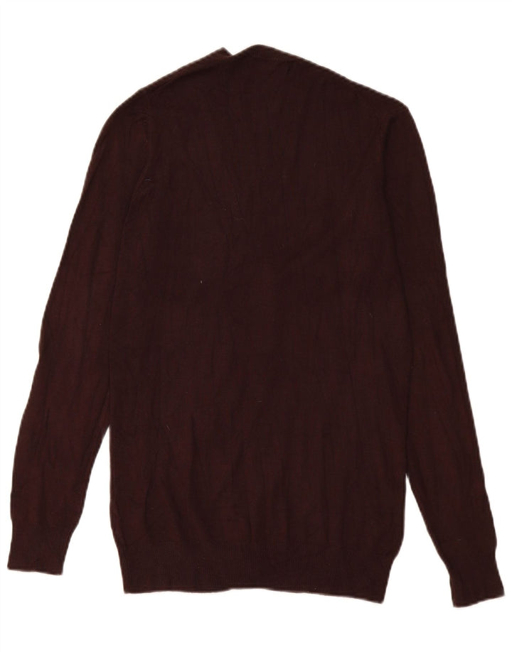 Zara Womens Cardigan Sweater UK 12 Medium Brown Viscose