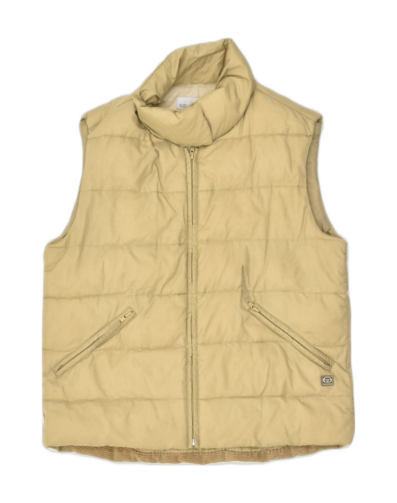 SERGIO TACCHINI Womens Padded Gilet IT 46 Large Beige Nylon | Vintage Sergio Tacchini | Thrift | Second-Hand Sergio Tacchini | Used Clothing | Messina Hembry 