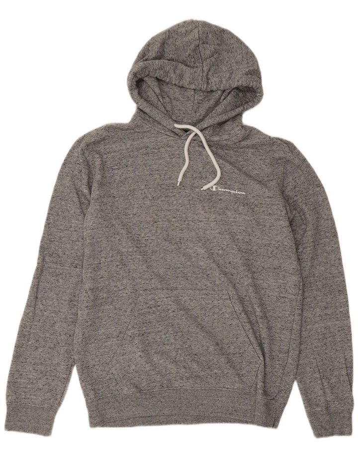 Champion Mens Hoodie Jumper Medium Grey Flecked Cotton