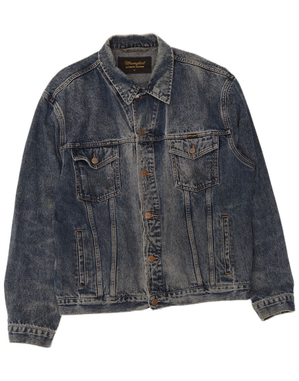 Wrangler Mens Denim Jacket UK 42 XL Blue Cotton