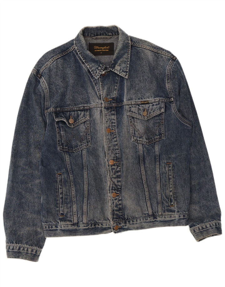 Wrangler Mens Denim Jacket UK 42 XL Blue Cotton